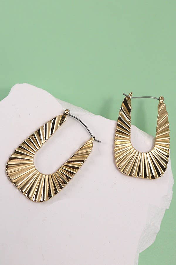 Gold Sunrays Hoop Earrings