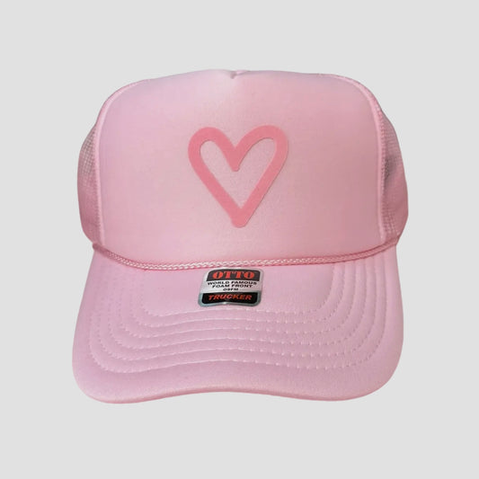 Light Pink Heart Trucker
