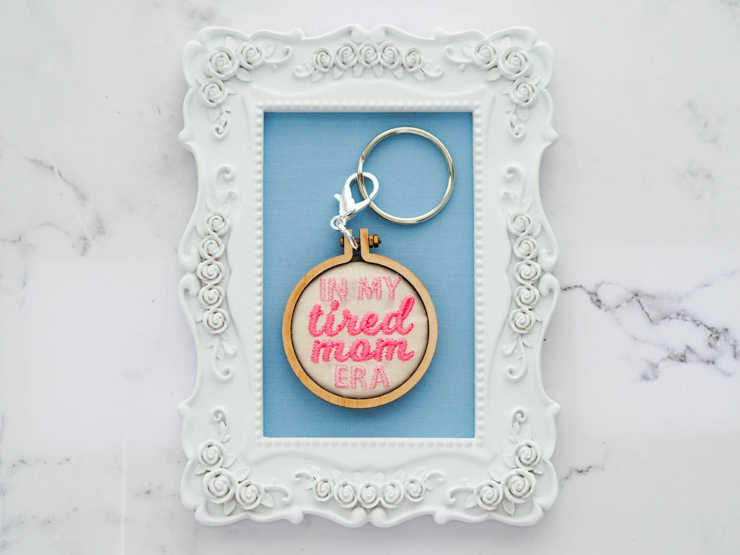 Embroidered Keychain - In My Tired Mom Era