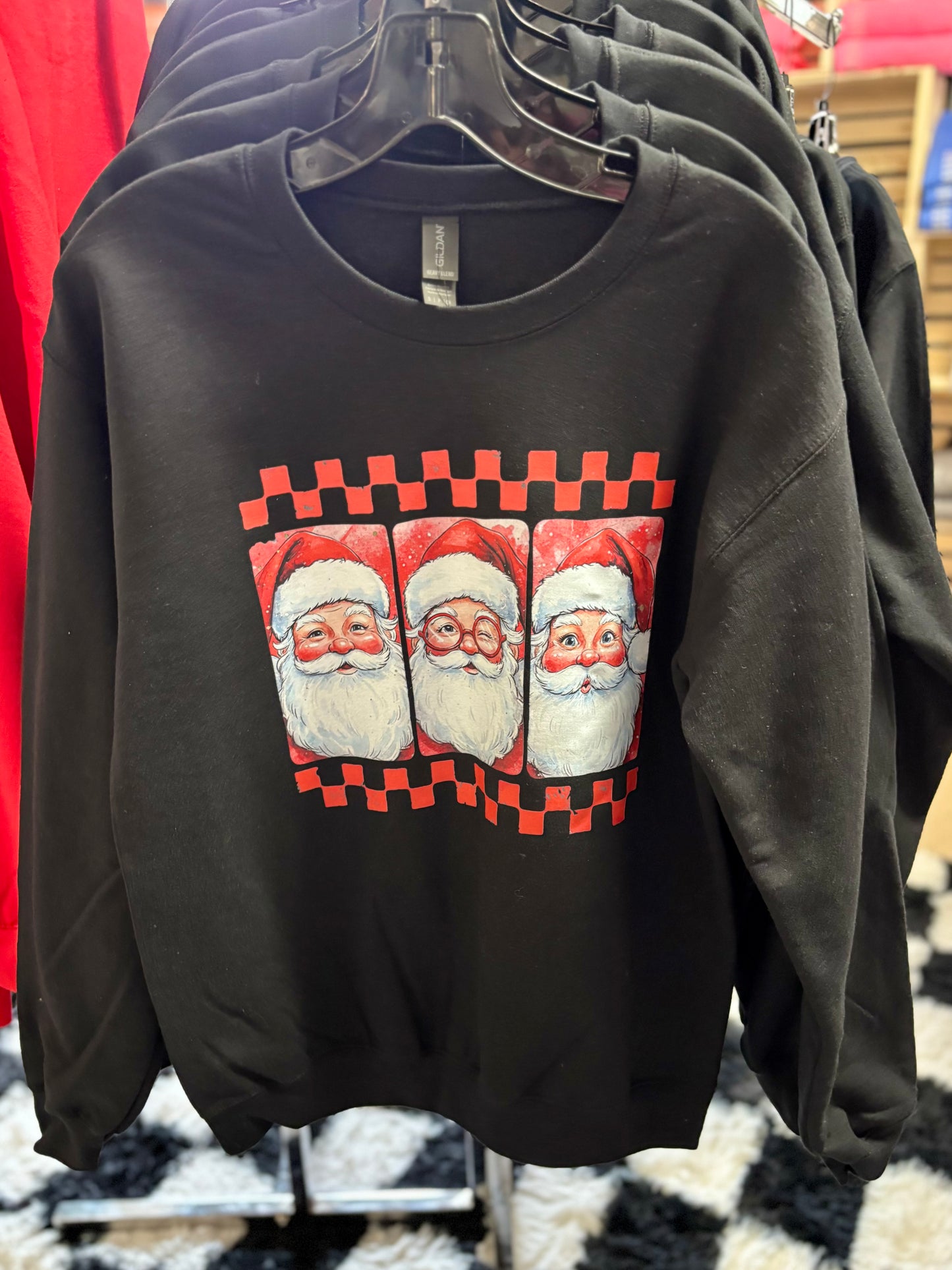 Santa Checkered Crewneck Pullover
