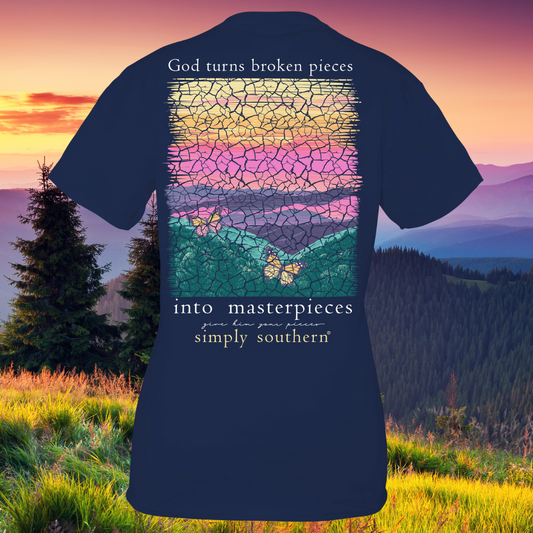 Simply Southern Stained Glass Mountain Masterpiece T-Shirt