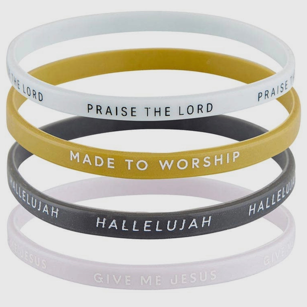 Made To Worship 4pc Silicone Bracelet Set