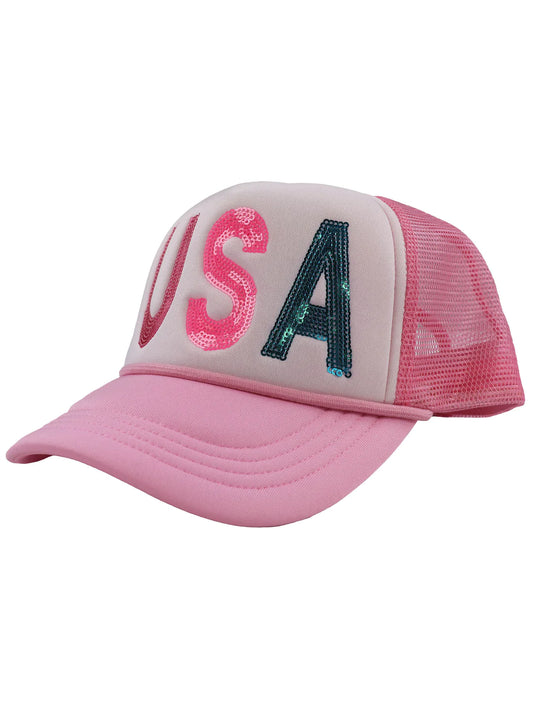 Simply Southern Sequin Trucker Style Hat - USA