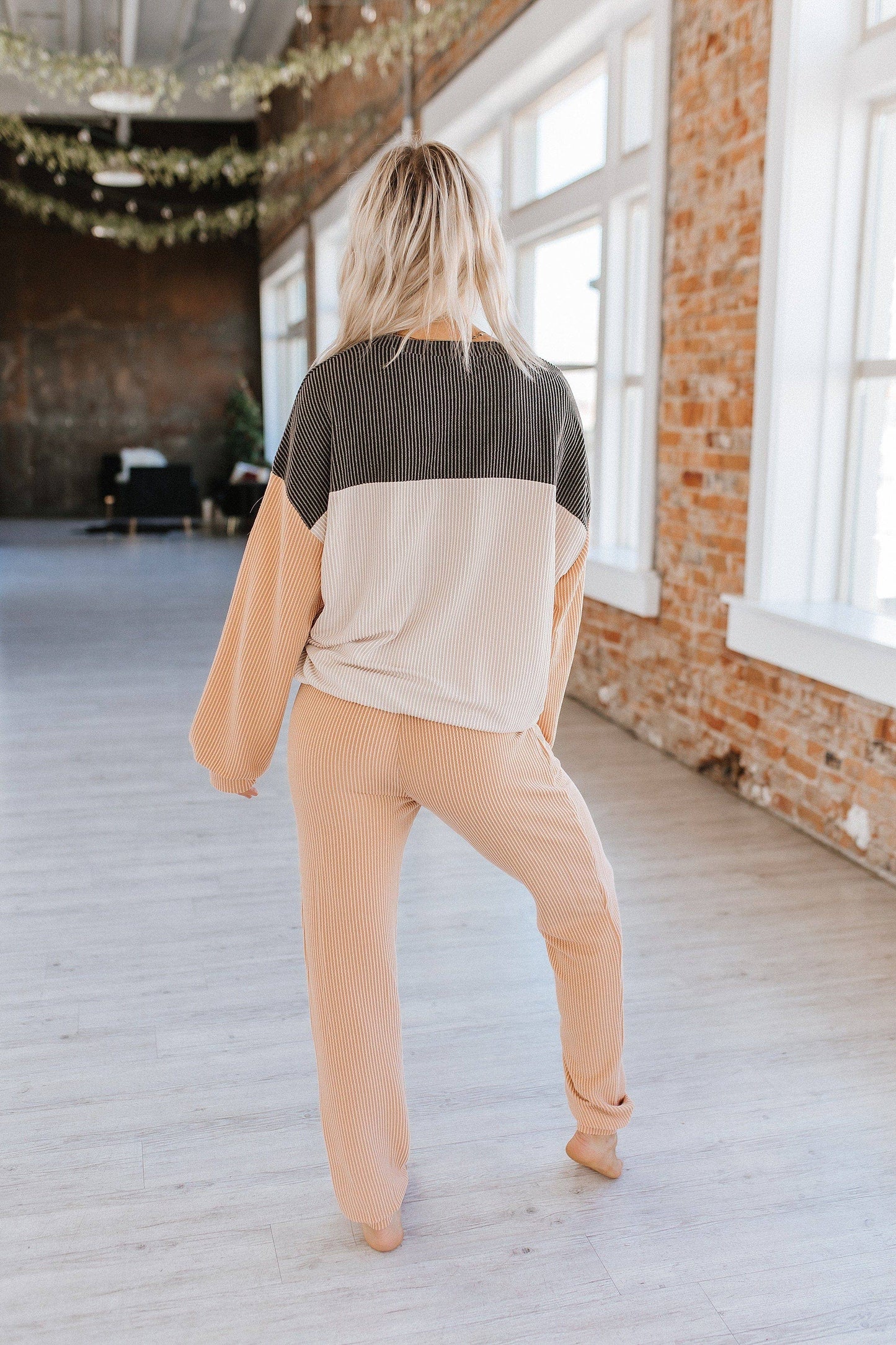 Khaki Desmond Colorblock Lounge Set