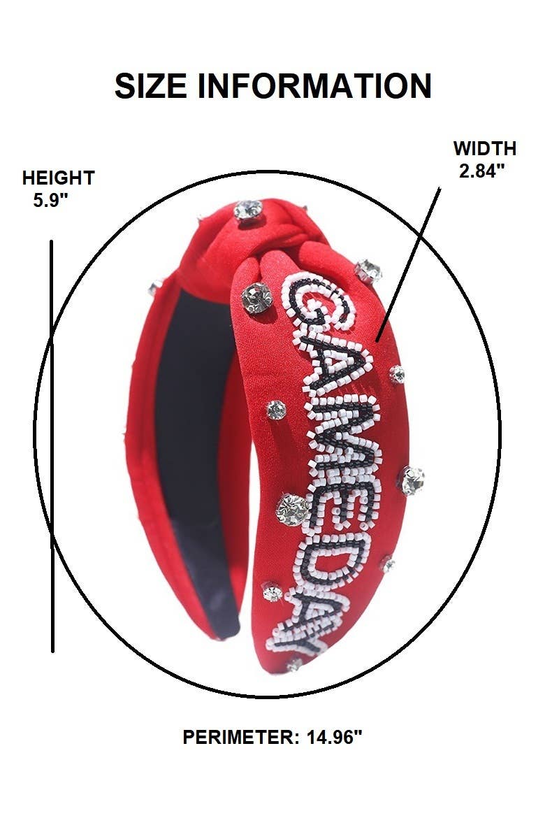Black Game Day Team Spirit Rhinestone Headband