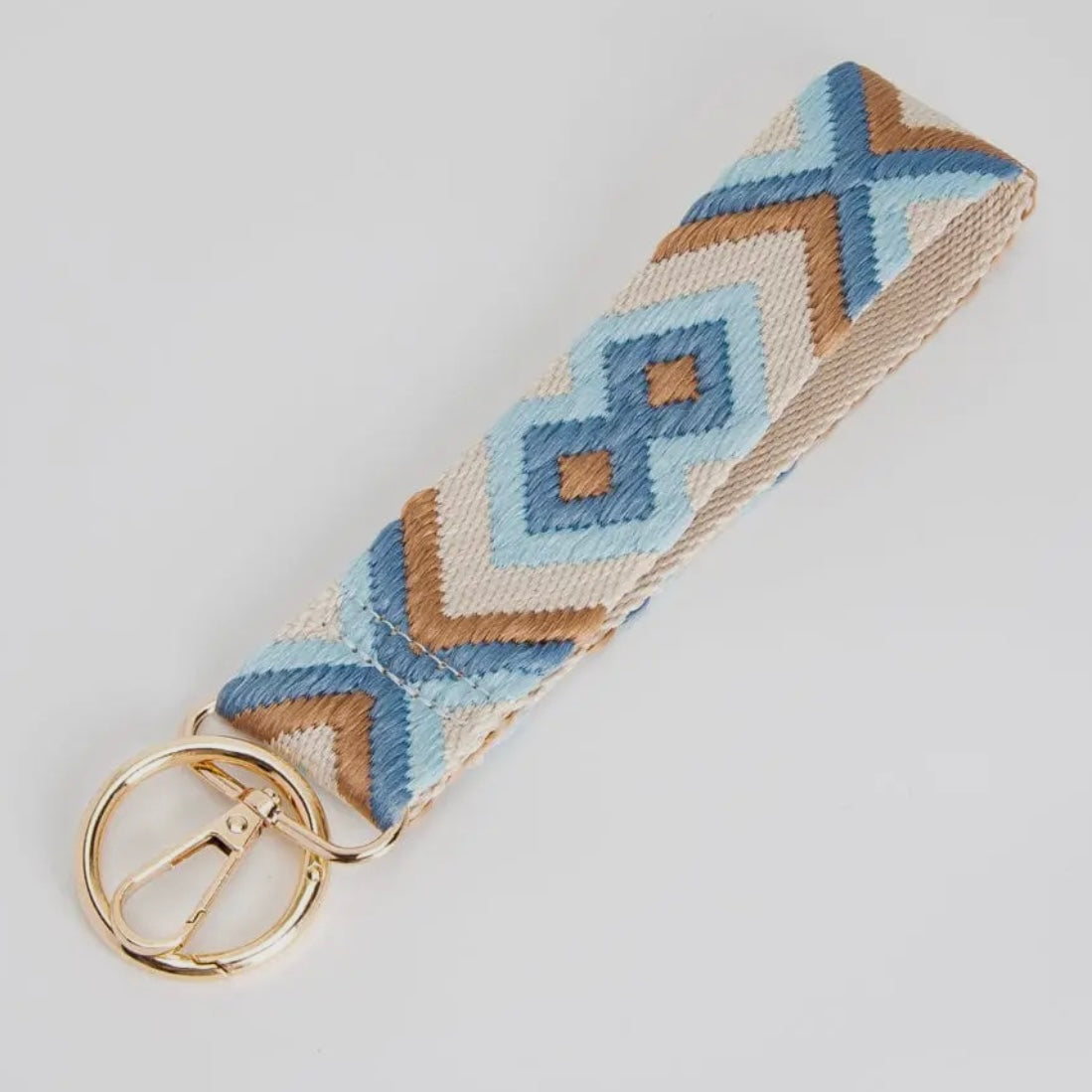 Blue & Brown Boho Wristband Keychain