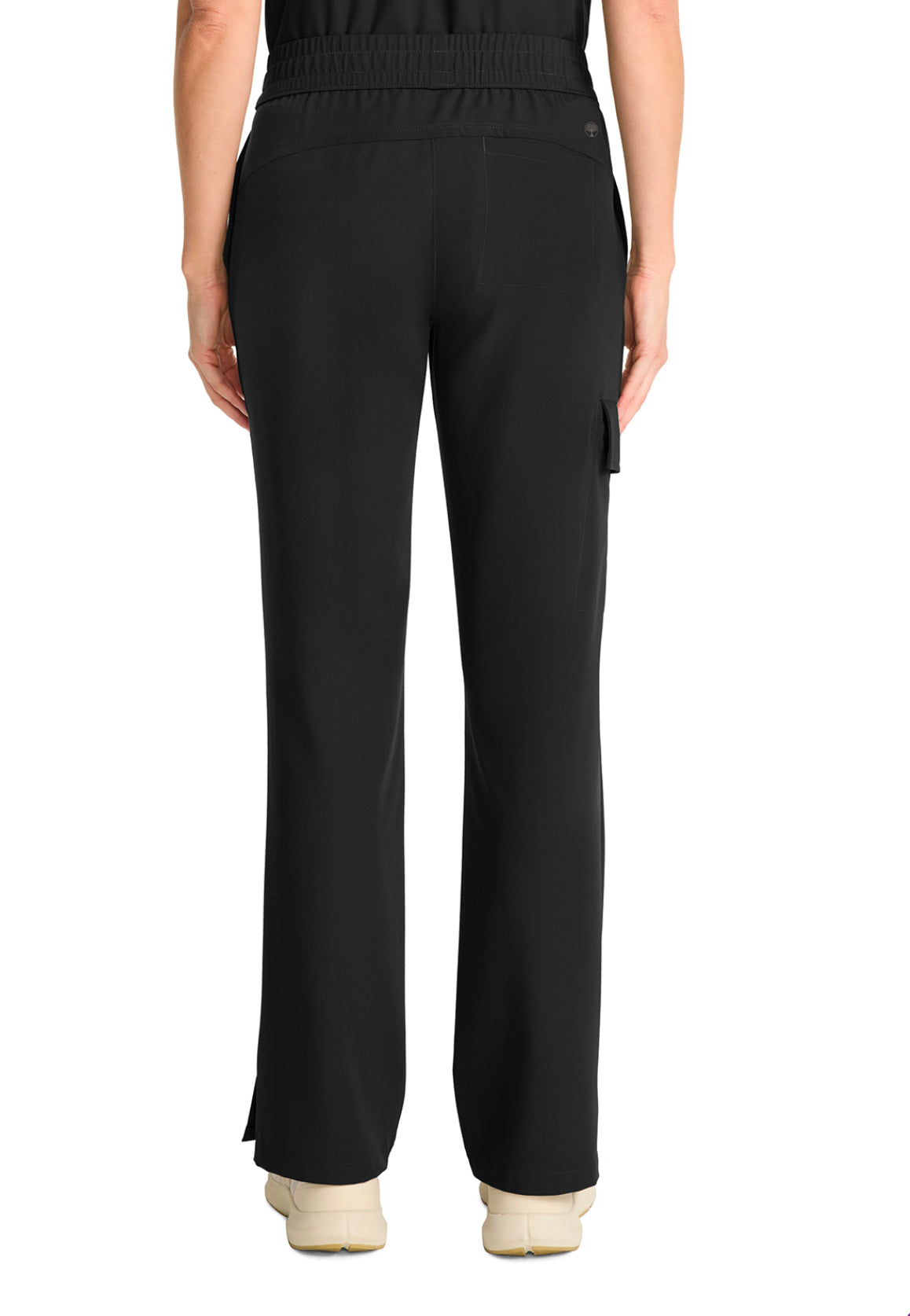 Healing Hands Mid Rise Drawstring Straight Leg Pant in Black