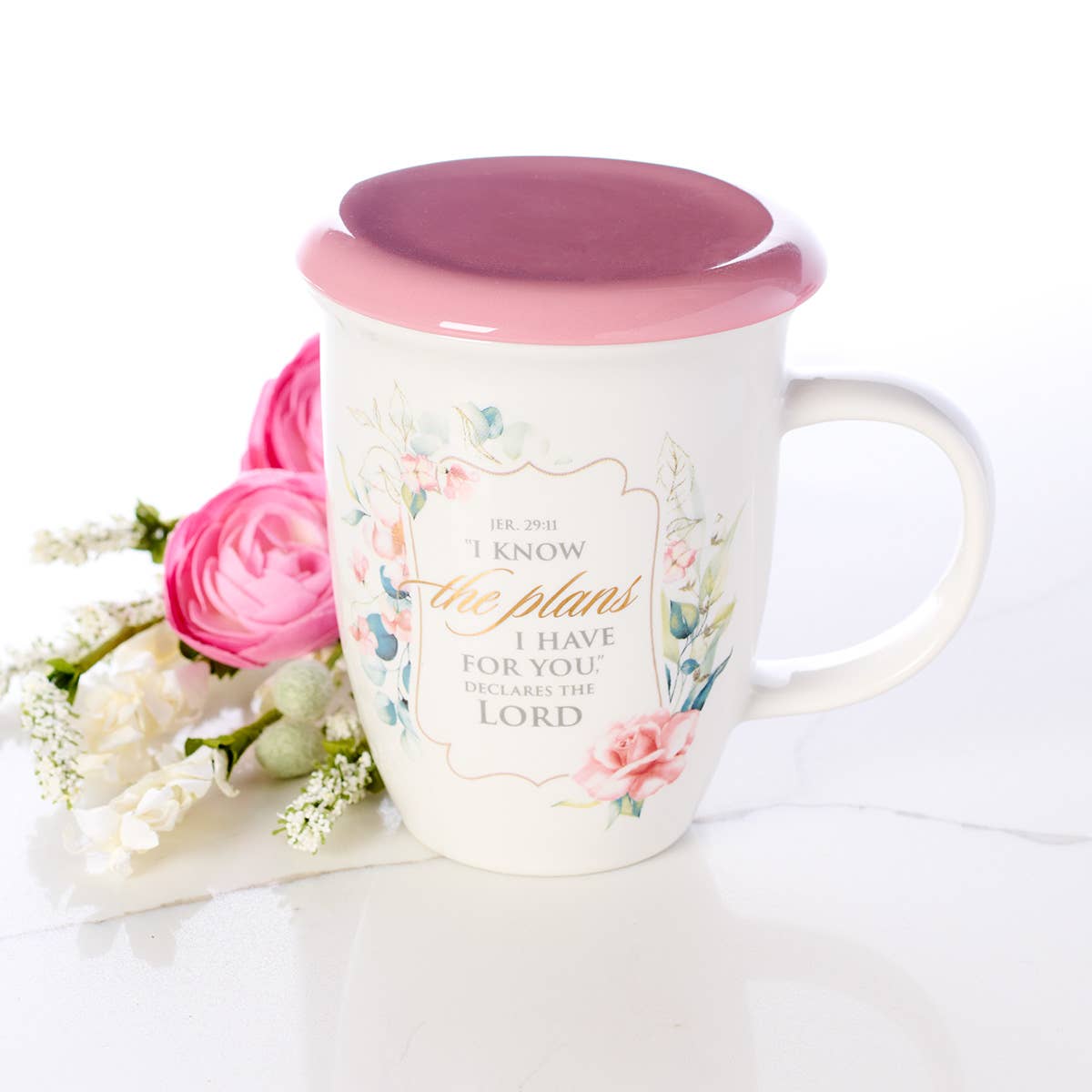 I Know the Plans Jer. 29:11 Floral Mug