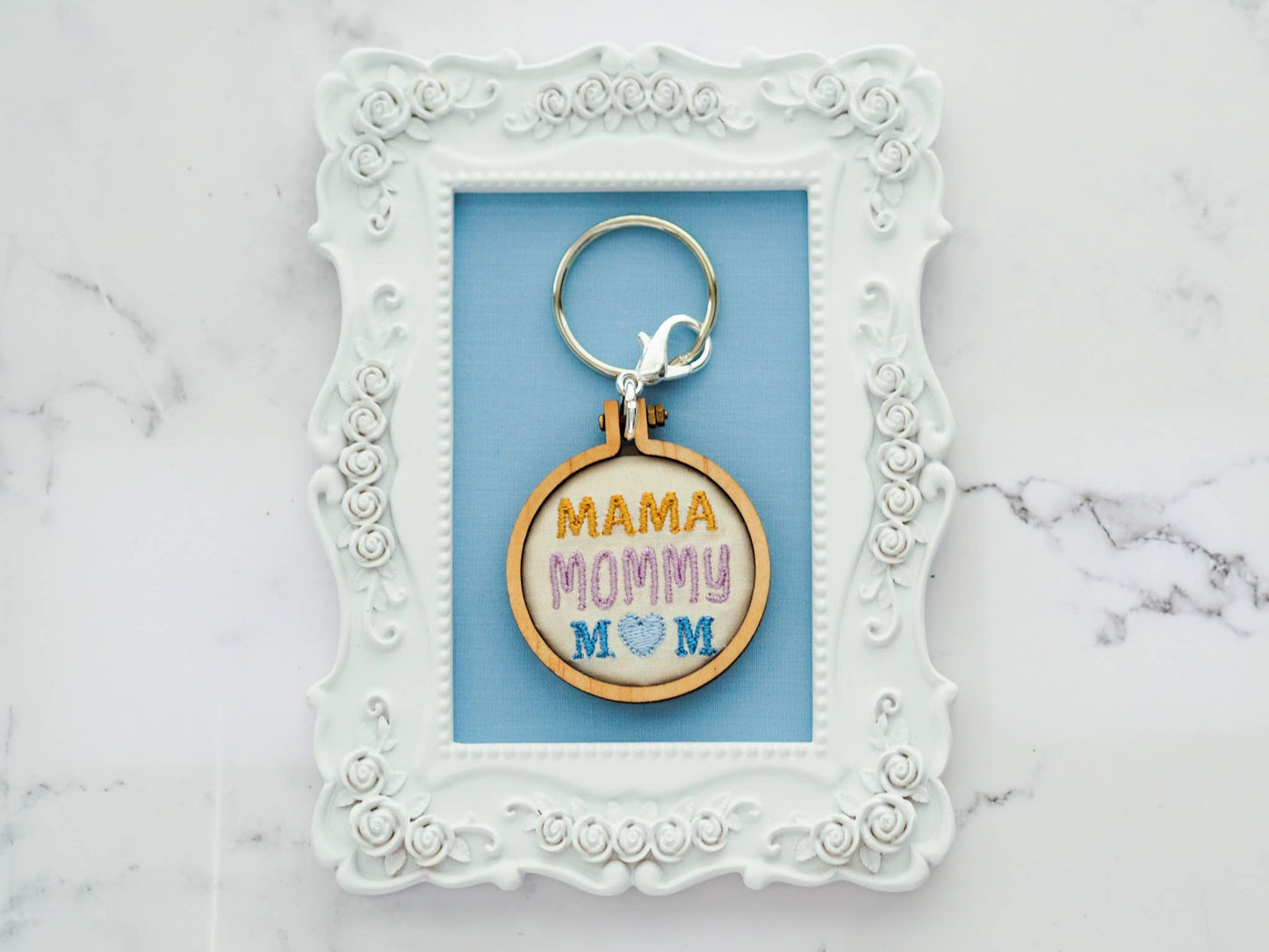 Embroidered Keychain - Mama Mommy Mom