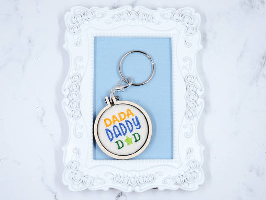 Embroidered Keychain - Dada Daddy Dad
