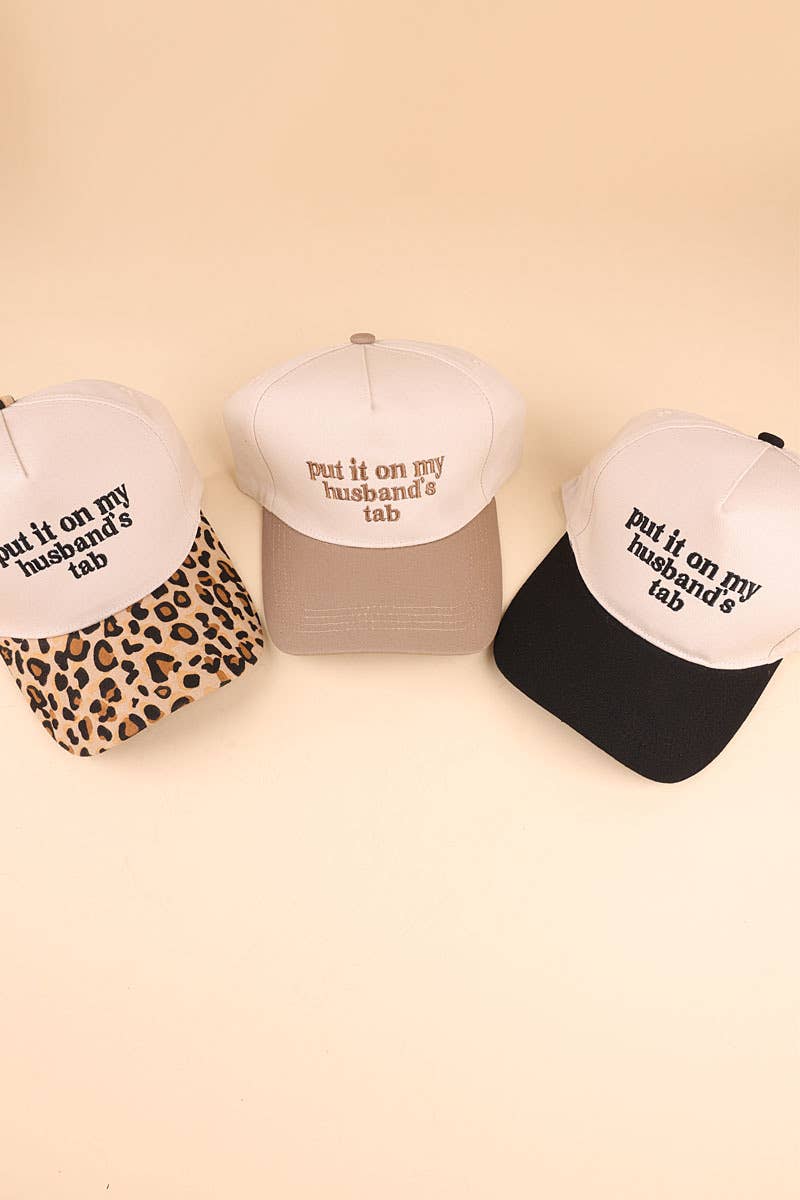 Put It On My Husband's Tab Two Tone Black Hat