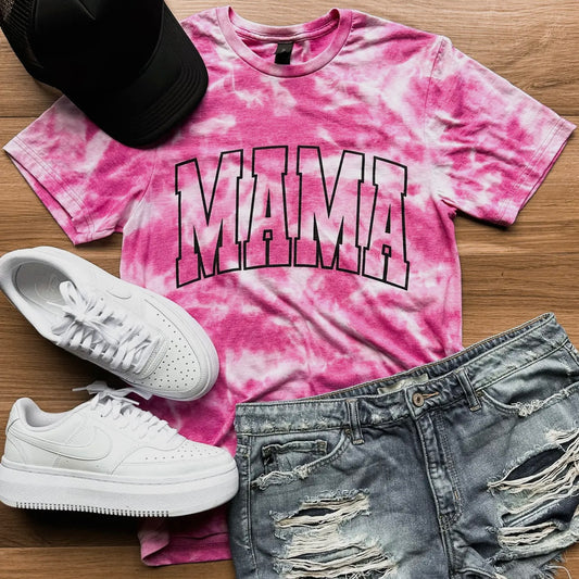 Mama Varsity Bleached Pink Graphic Tee