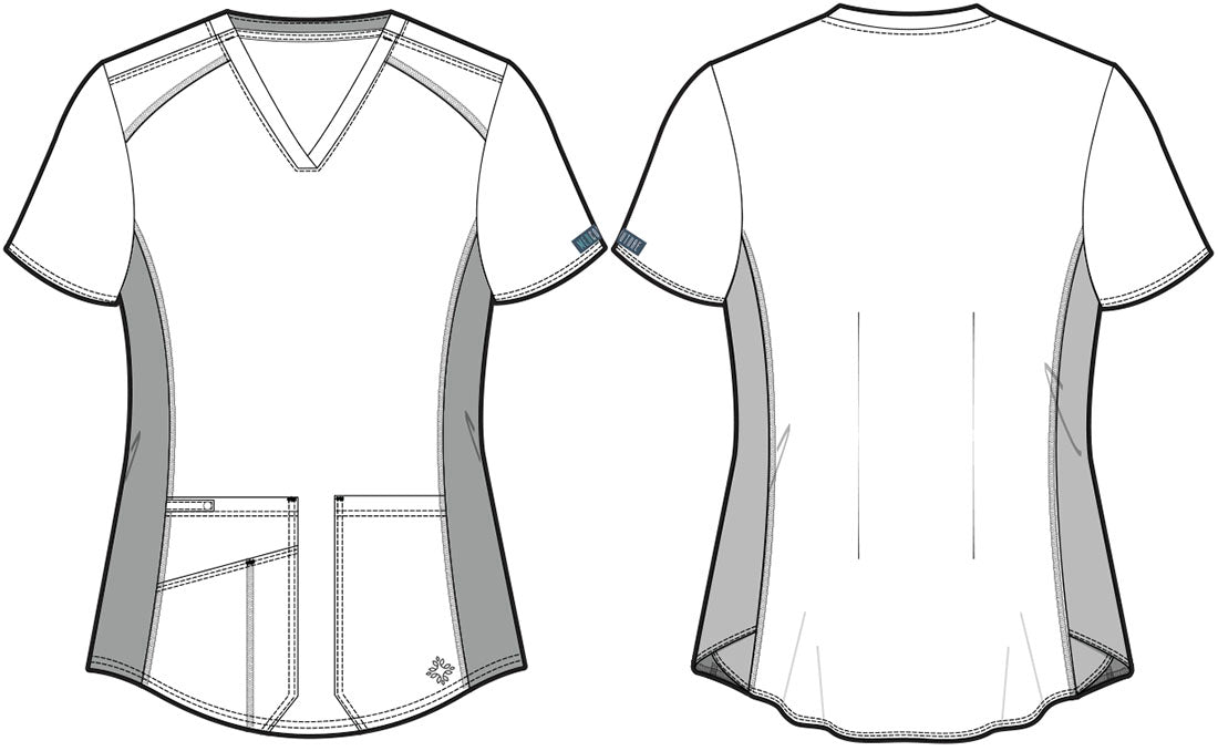 Med Couture V-Neck Shirttail Top in Lilac MC7459