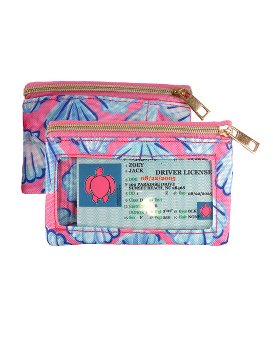 Simply Southern Patterned Zip Wallet with Keyring - Seashell