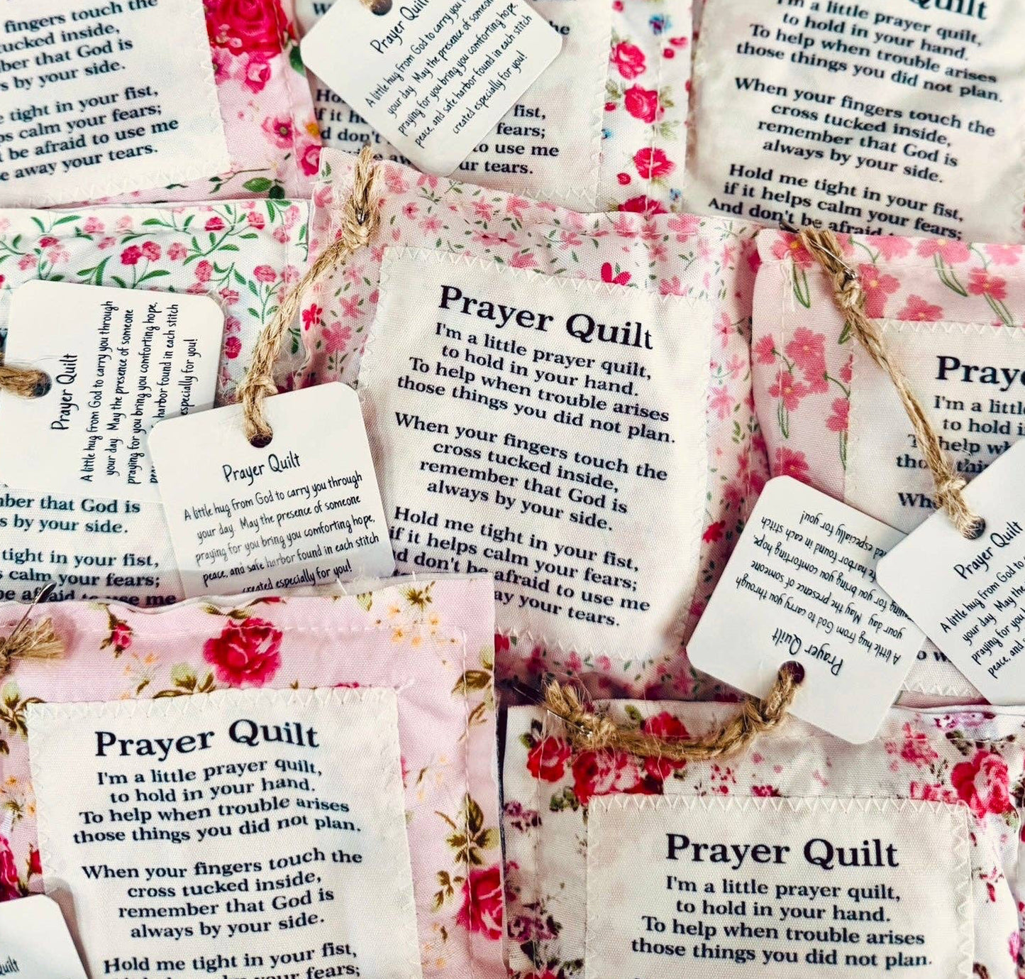 Floral Pink Pocket Prayer Quilt Square