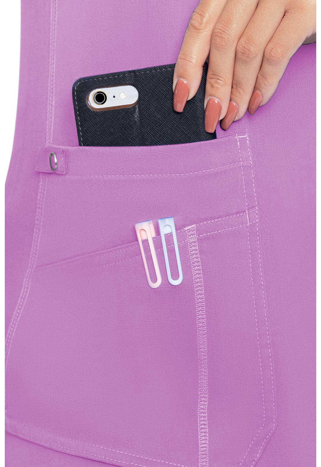 Med Couture V-Neck Shirttail Top in Lilac MC7459