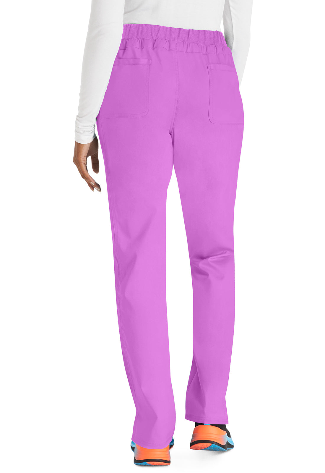 Cherokee Workwear Mid Rise Tapered Leg Drawstring Pant in Sweet Berry WW105 SVBB