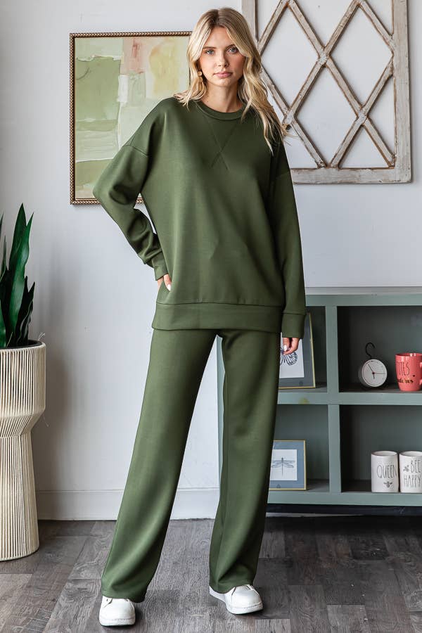 Olive Techno Two Piece Set