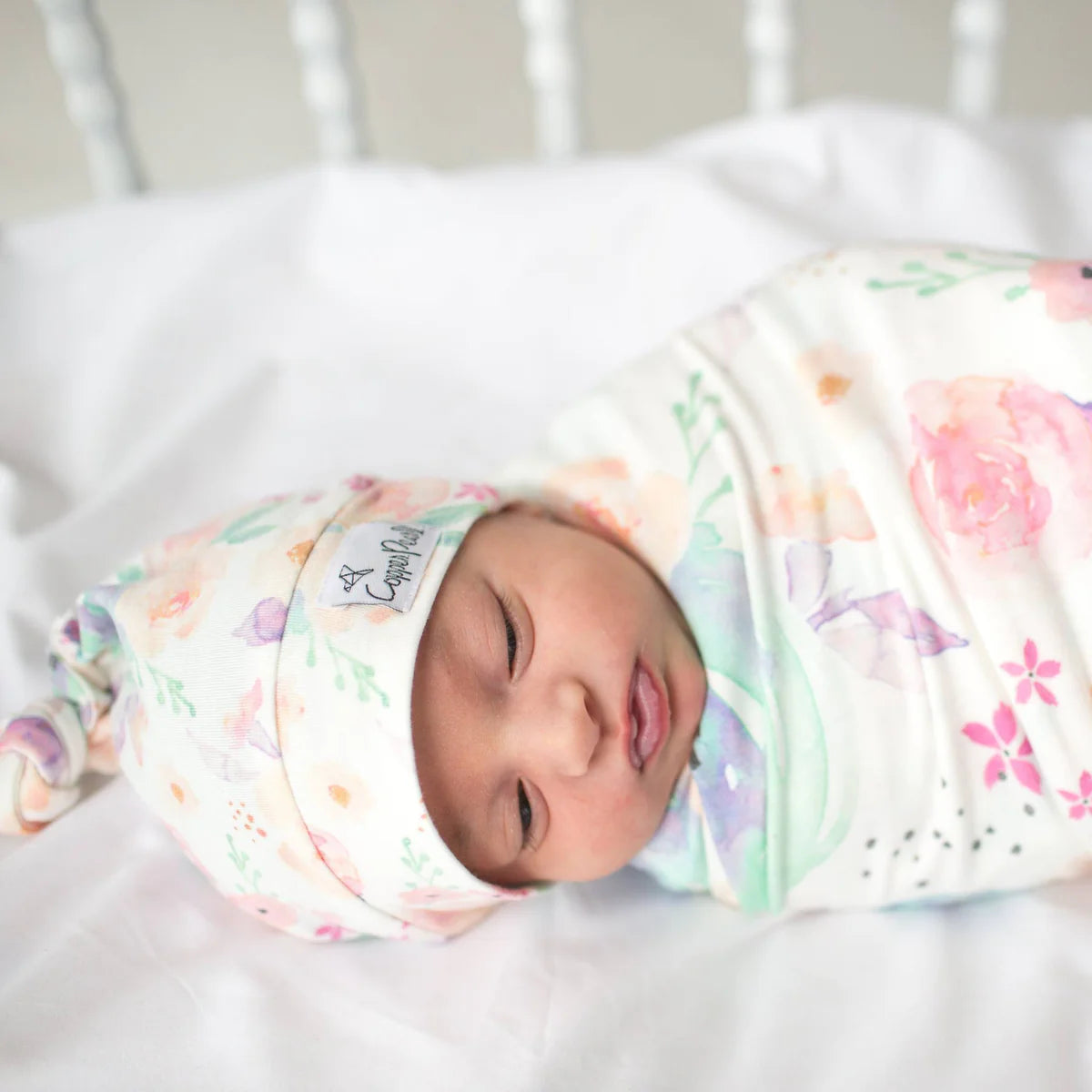 Copper Pearl Bloom Top Knot Hat 0-4mo