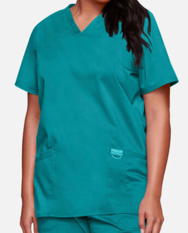 Workwear Revolution V-Neck Top - WW620-Teal