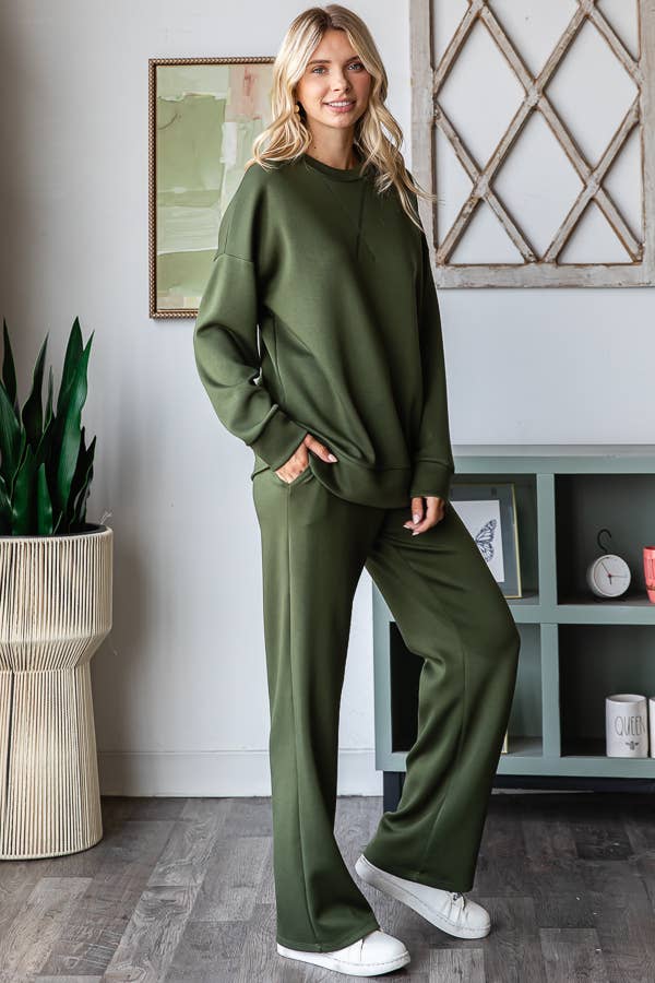 Olive Techno Two Piece Set