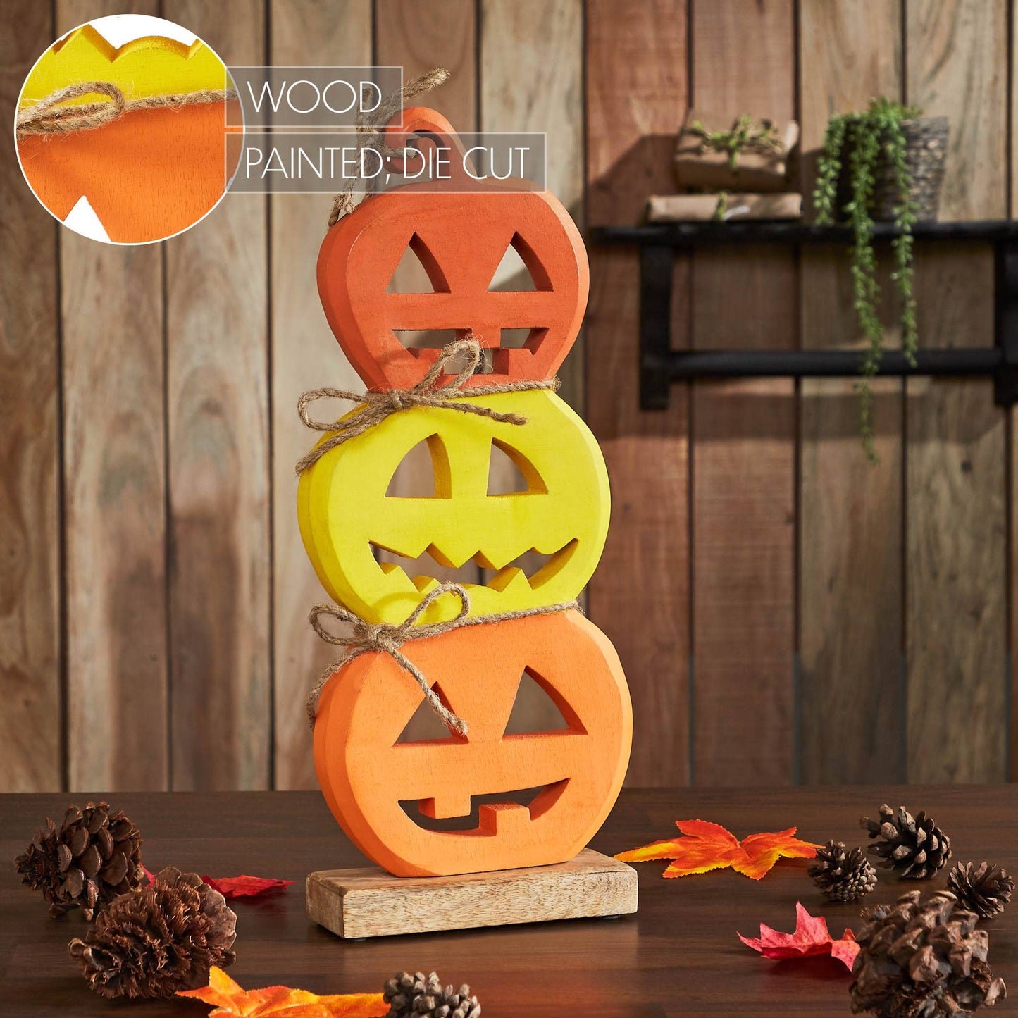 Jack O' Lantern Stack Wood Decor