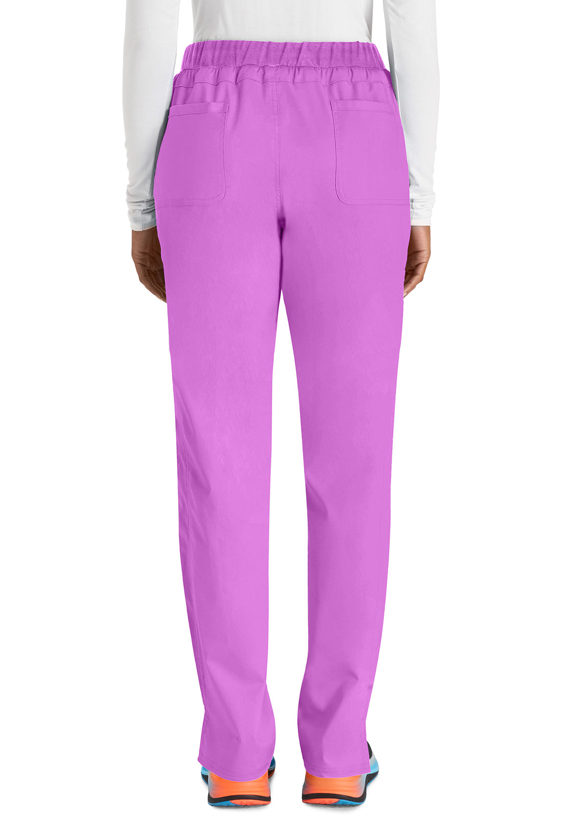 Cherokee Workwear Mid Rise Tapered Leg Drawstring Pant in Sweet Berry WW105 SVBB