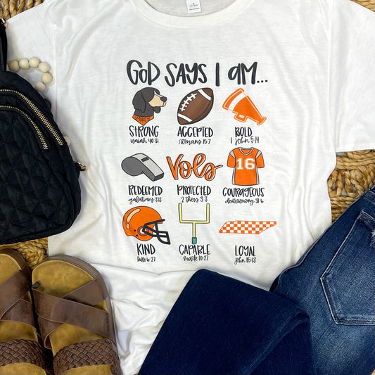 God Says I Am Tennessee Football T-Shirt