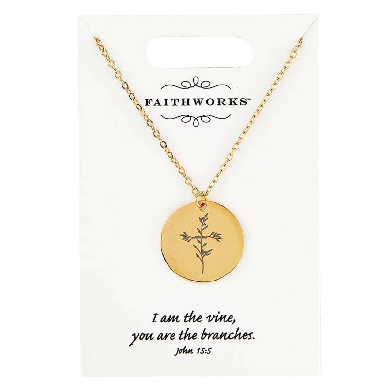 Jesus is the Vine Circle Pendant Necklace
