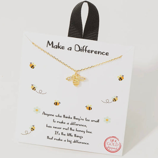 Gold Dipped Bee Pendant Necklace