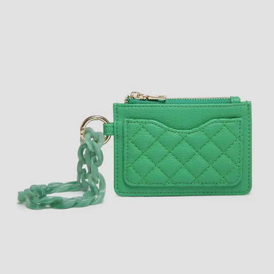 Jen & Co. Rhodes Quilted Wallet w/ Chain Bangle - Green