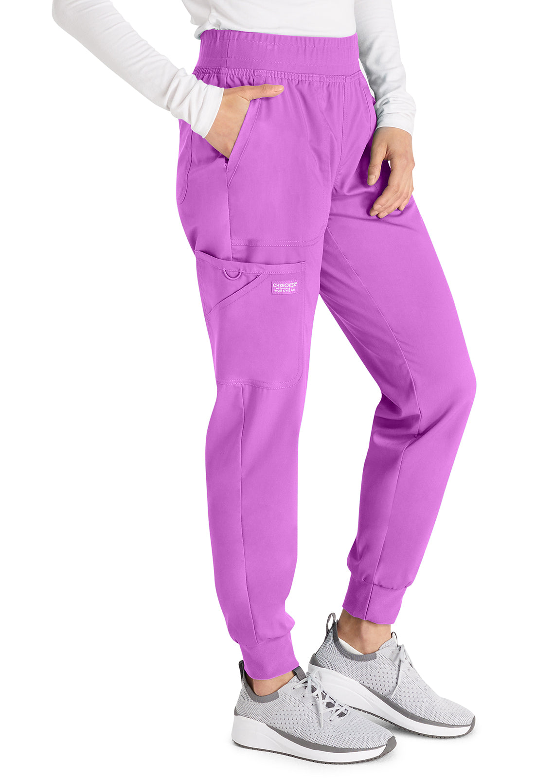 Cherokee Workwear Mid Rise Jogger in Sweet Berry WW115 SVBB