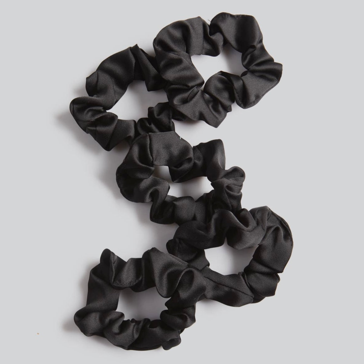 Satin Sleep Scrunchies 5pc - Black