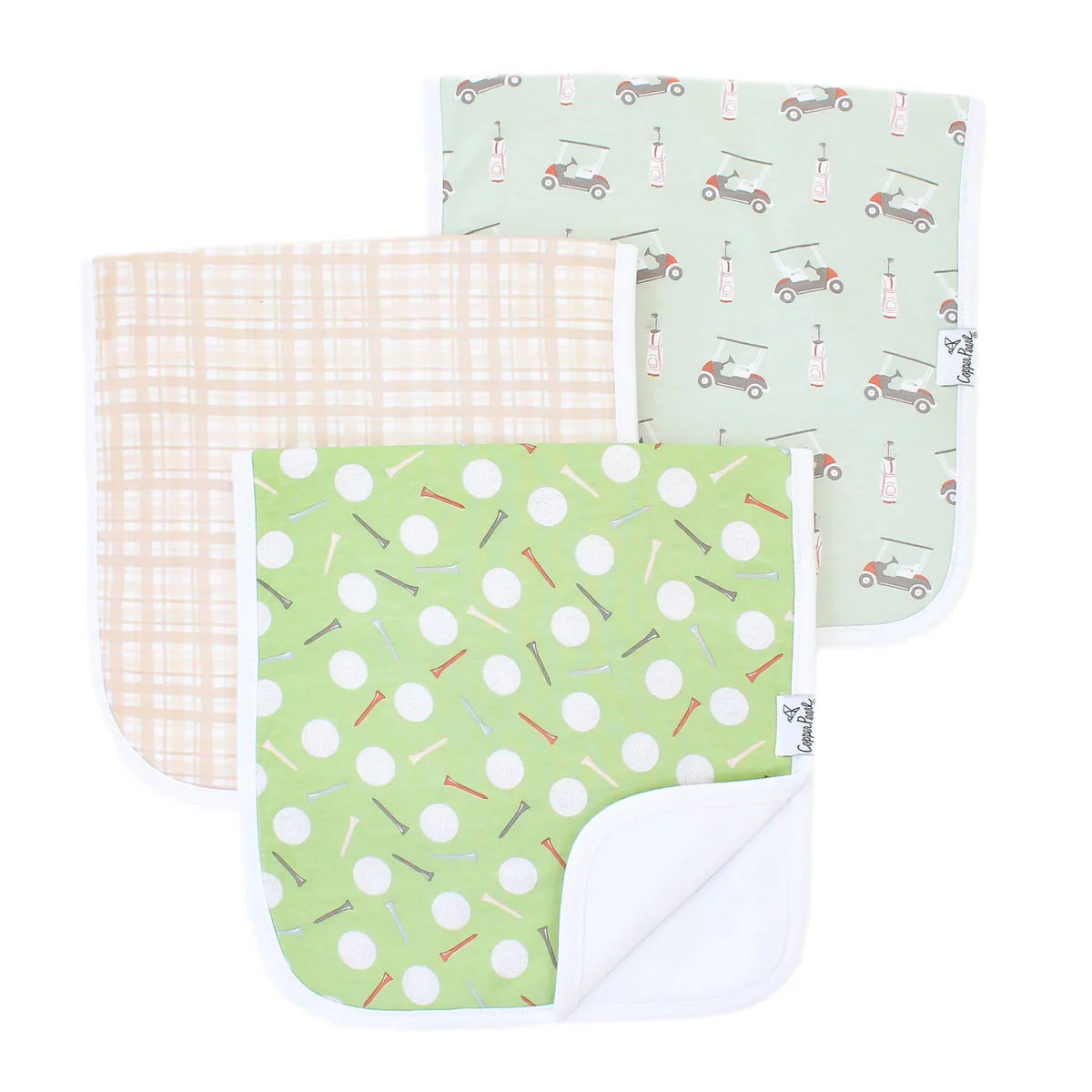 Copper Pearl Bogey Burp Cloth Set