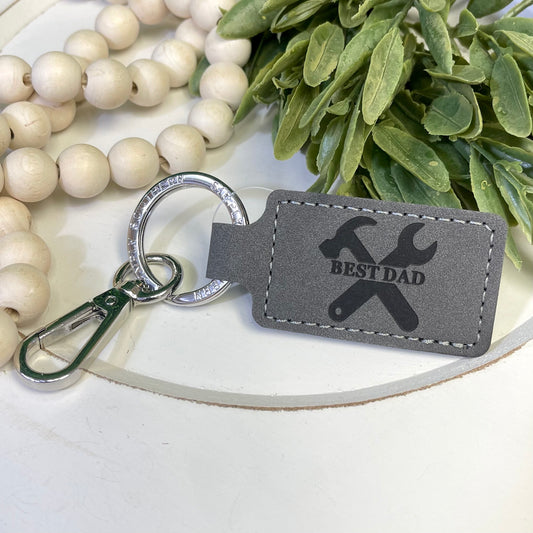 Simply Southern Leather Keychain - Best Dad