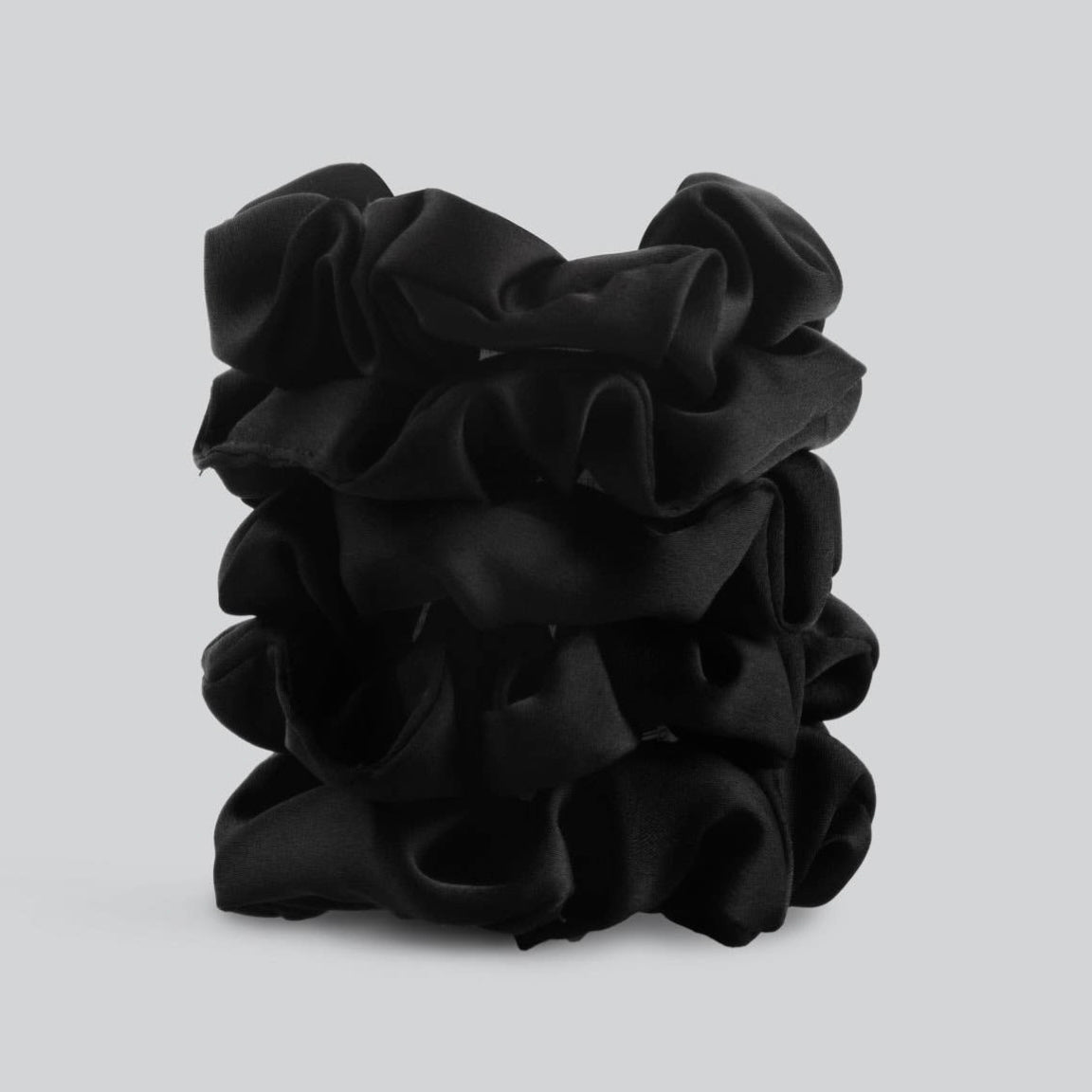 Satin Sleep Scrunchies 5pc - Black
