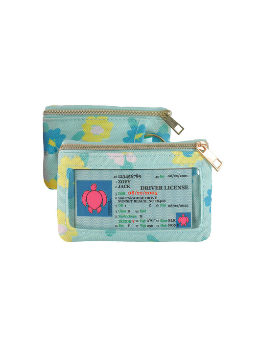 Simply Southern Patterned Zip Wallet with Keyring - Flower