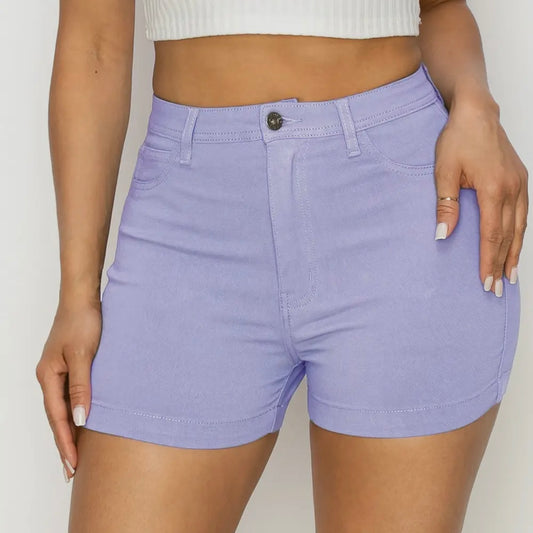 Lilac High Waisted Super-Stretch Shorts