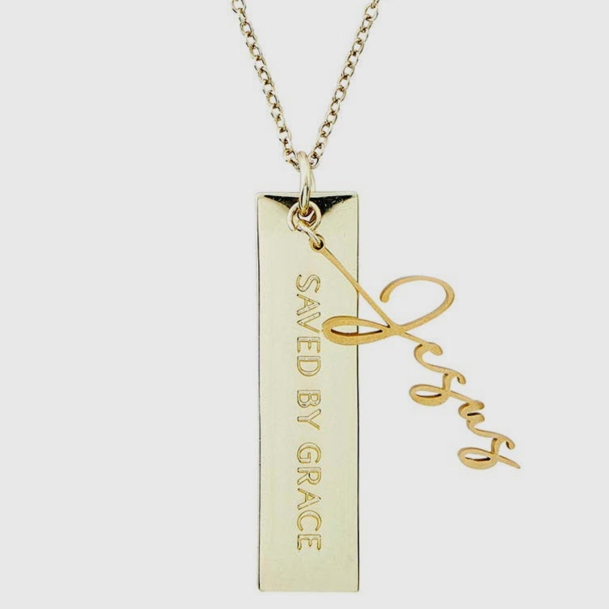 Jesus Name Plate Necklace