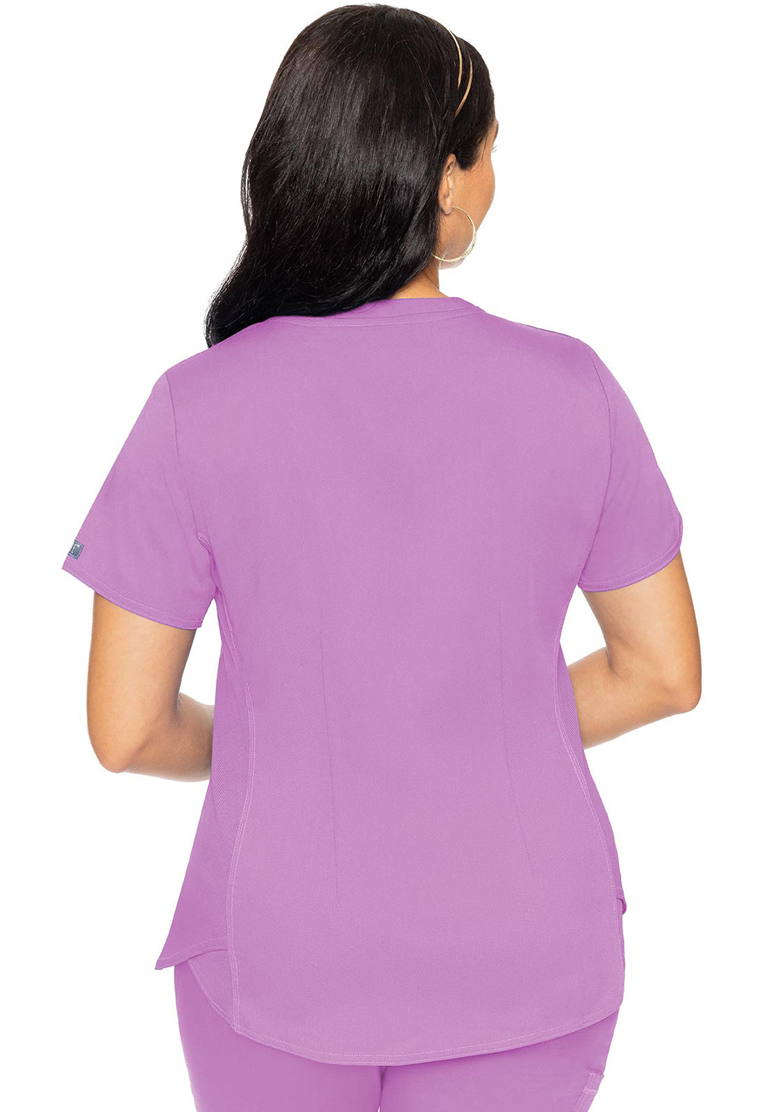 Med Couture V-Neck Shirttail Top in Lilac MC7459