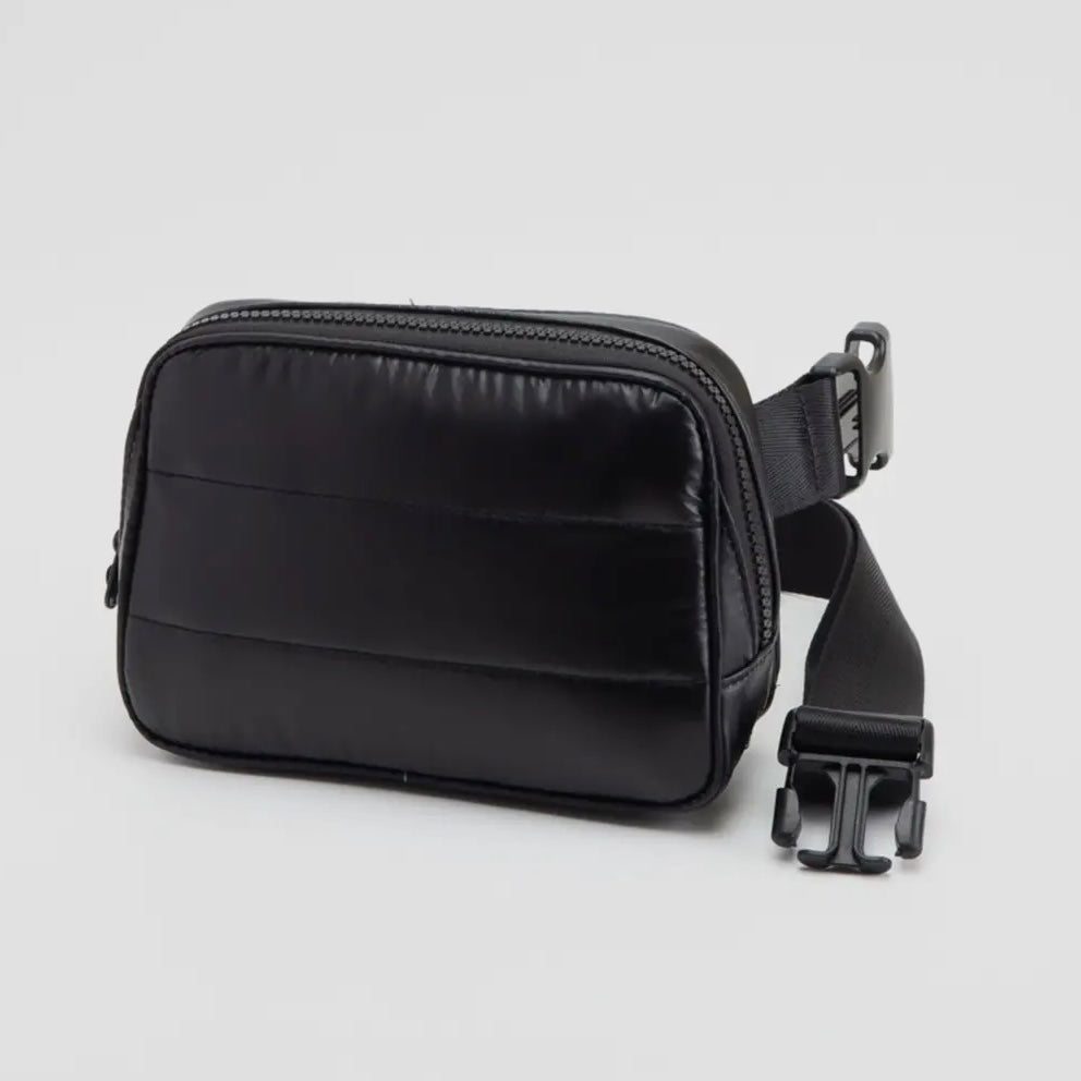 Black Puffer Belt Bag