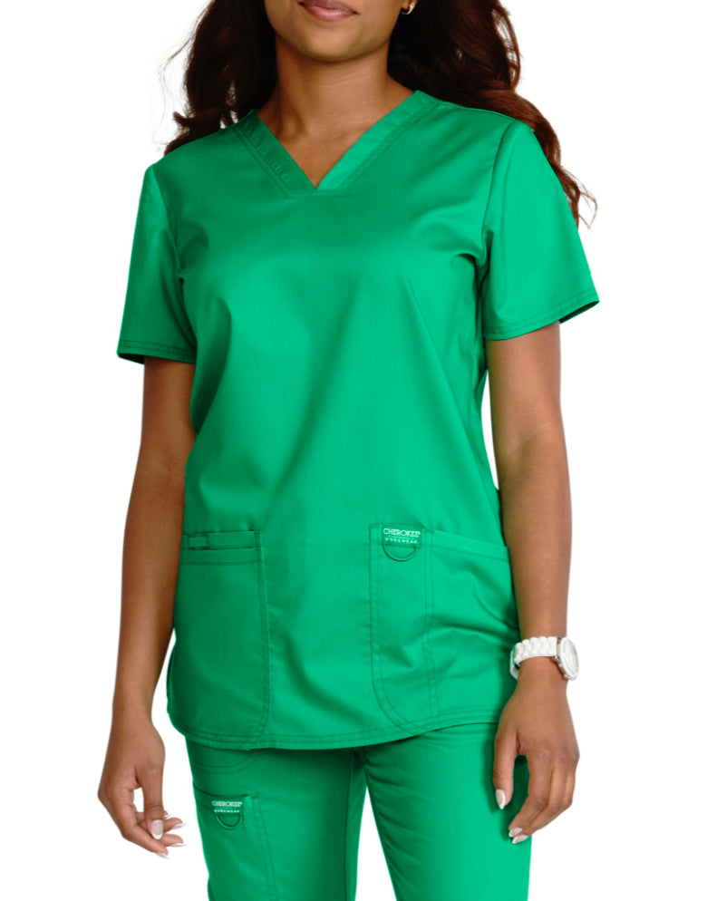 Workwear Revolution V-Neck Top - WW620-Sparkling Jade