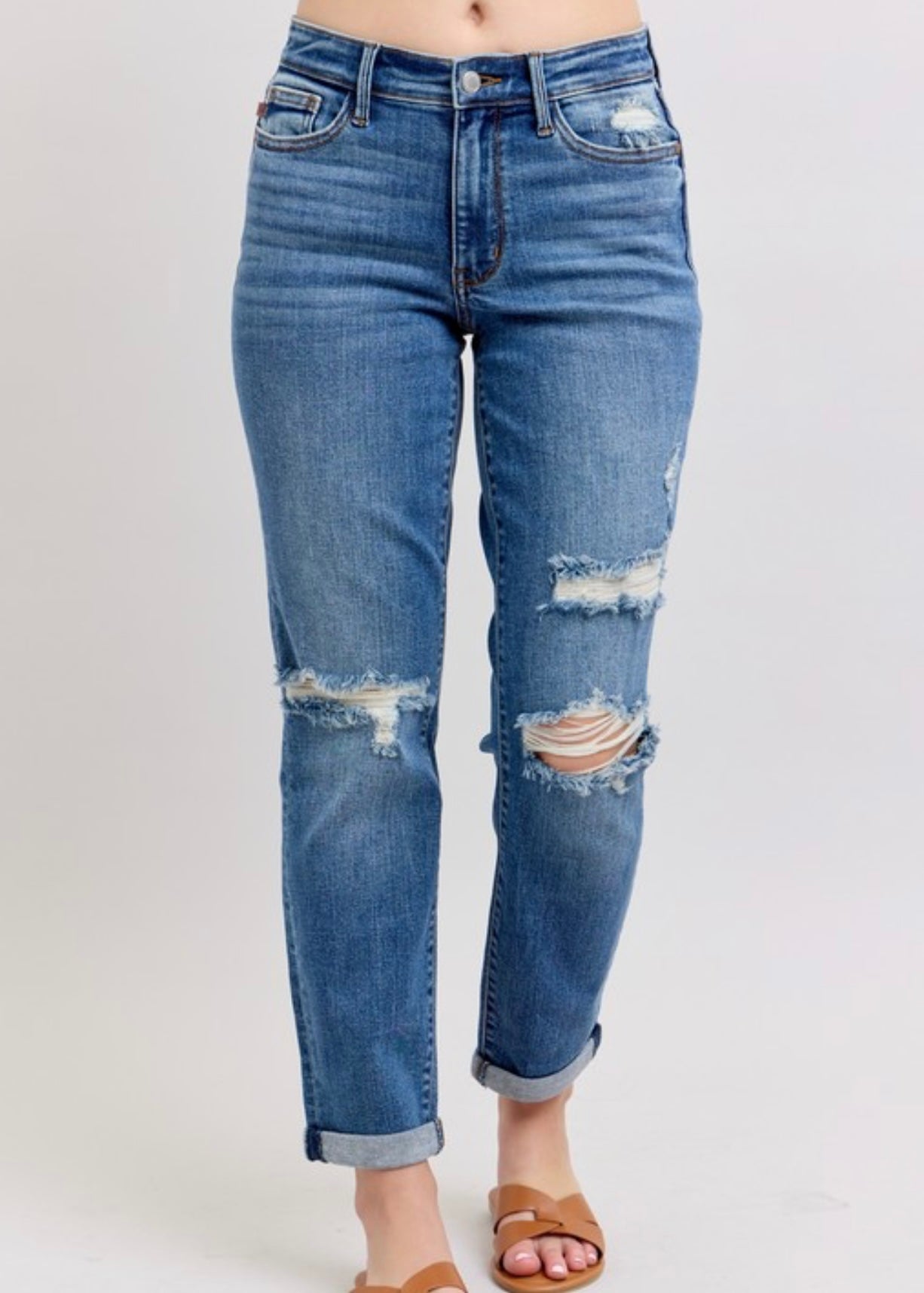 Judy Blue Vintage Wash Boyfriend Fit Jeans
