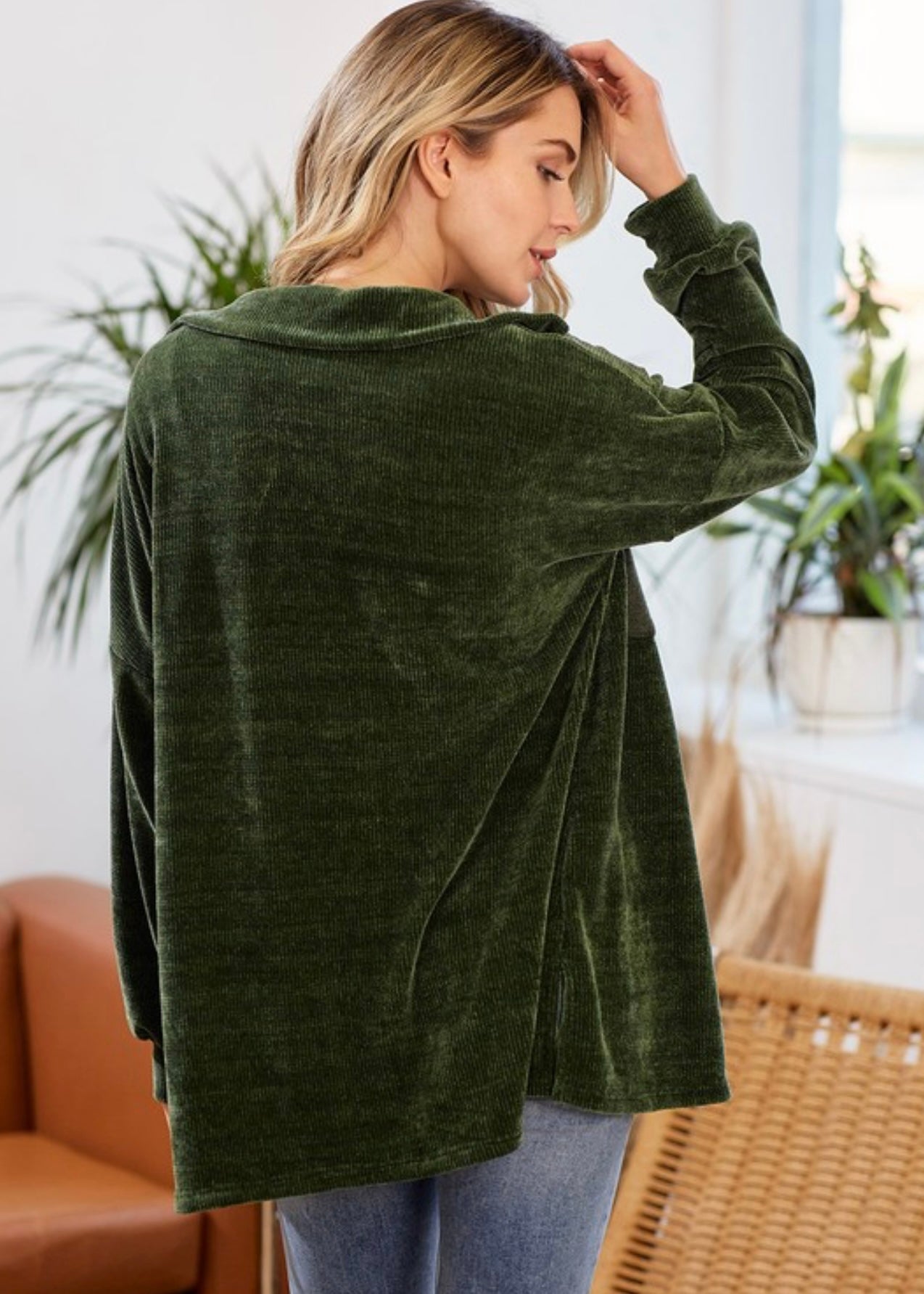 Uniquely You Solid Olive Shacket