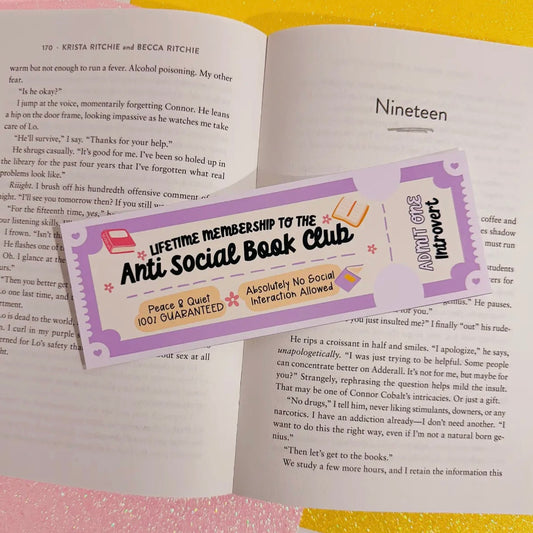 Anti-Social Book Club Glitter Bookmark