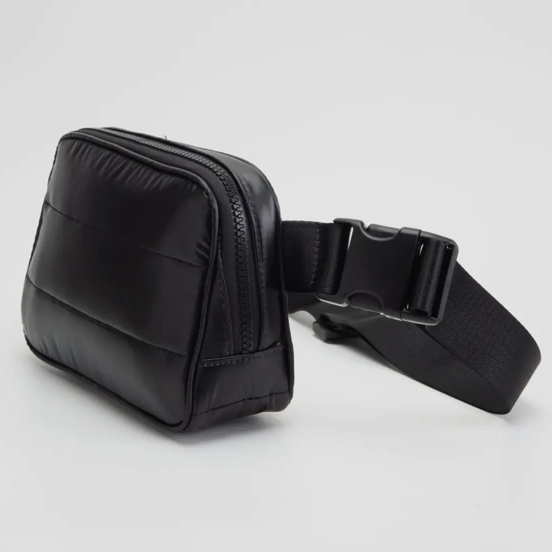 Black Puffer Belt Bag