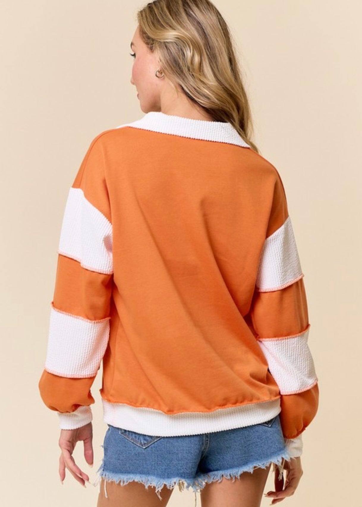 Boho Bliss Long Sleeve Top in Orange