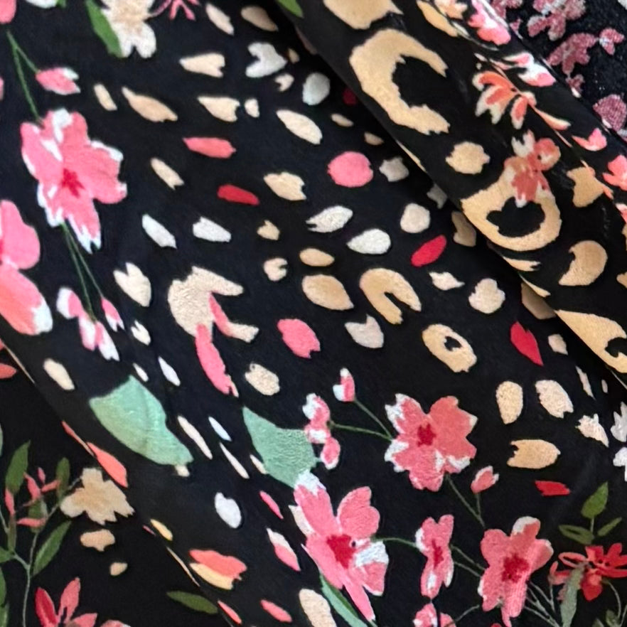 Black Floral Midi Dress