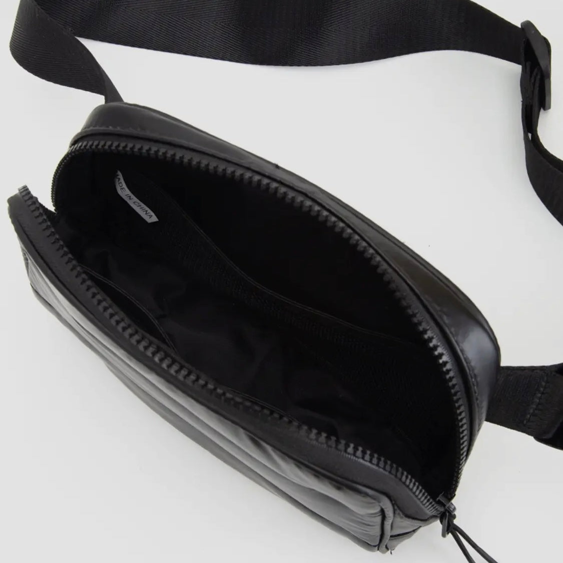 Black Puffer Belt Bag