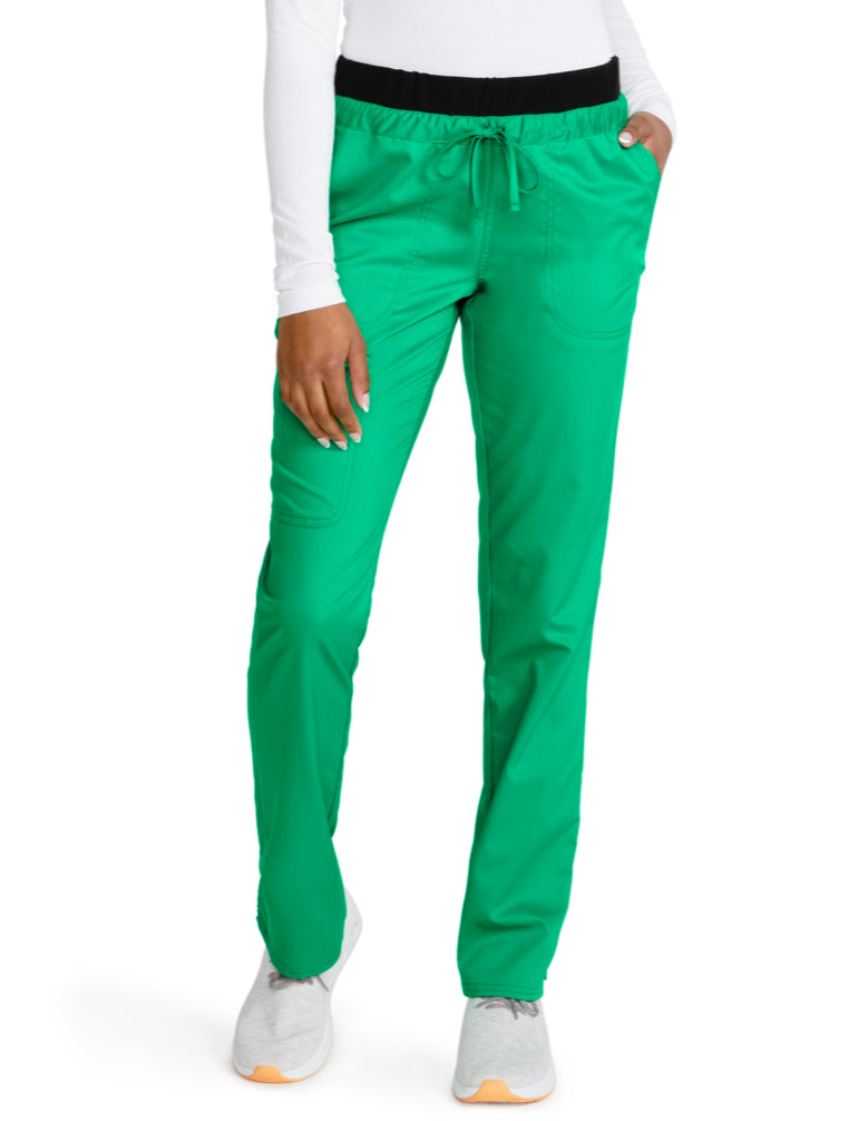 Workwear Revolution Mid Rise Tapered Leg Drawstring Pant-WW105- Sparkling Jade